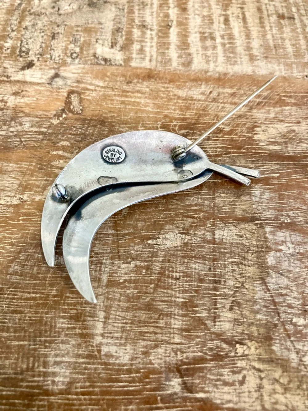 Sterling Silver Feather Brooch Jewel Art - Picture 11 of 12